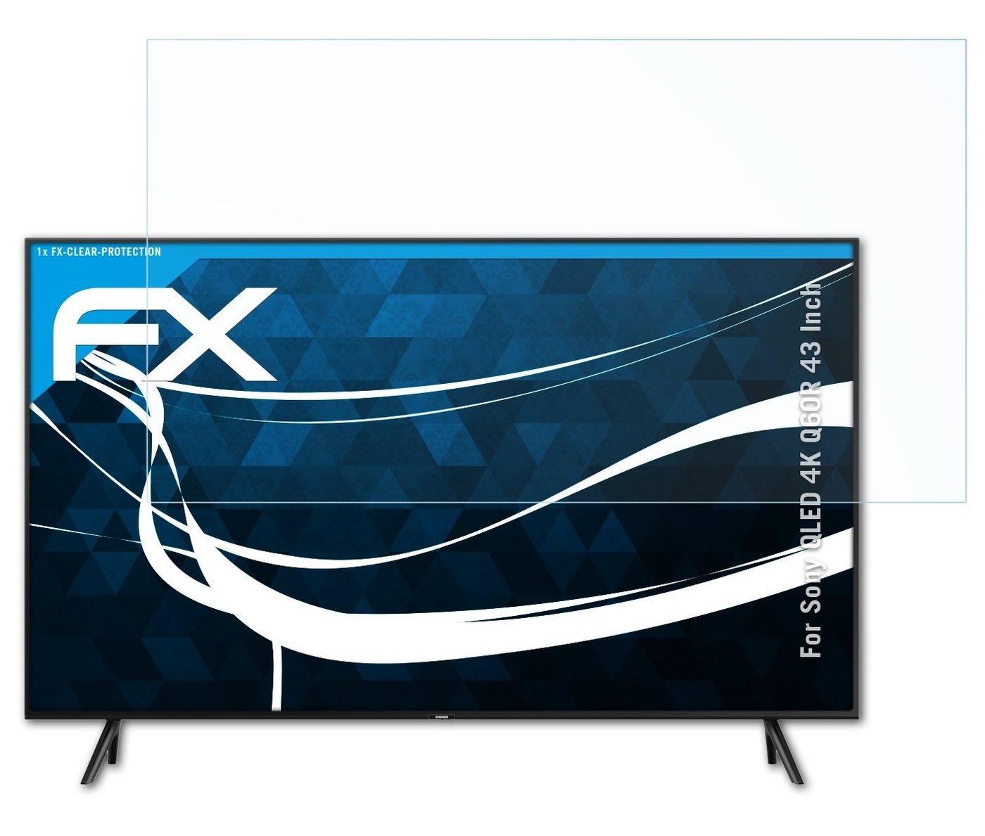 atFoliX Schutzfolie Displayschutz für Sony QLED 4K Q60R 43 Inch, Ultraklar und hartbeschichtet von atFoliX