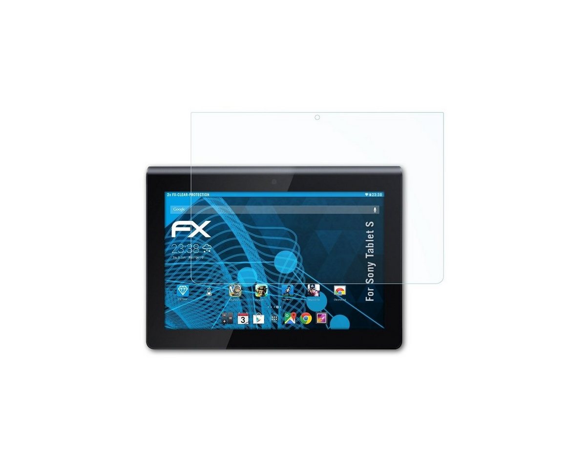 atFoliX Schutzfolie Displayschutz für Sony Tablet S, (2 Folien), Ultraklar und hartbeschichtet von atFoliX