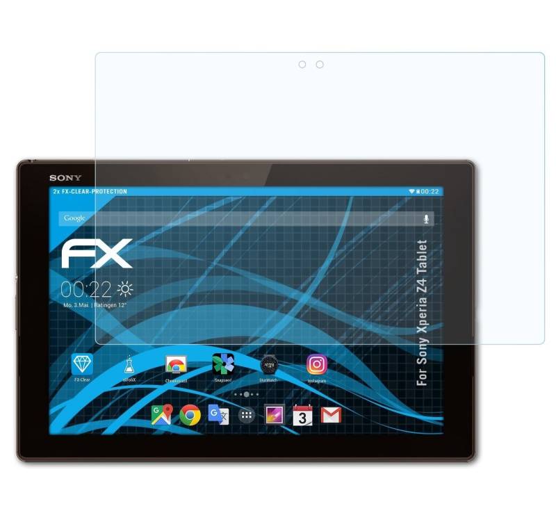 atFoliX Schutzfolie Displayschutz für Sony Xperia Z4 Tablet, (2 Folien), Ultraklar und hartbeschichtet von atFoliX