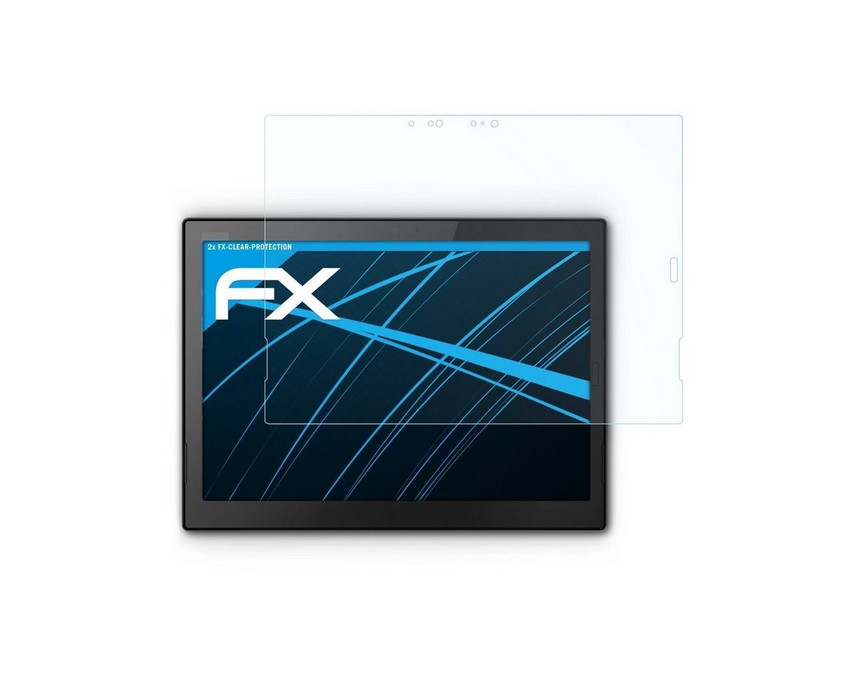 atFoliX Schutzfolie Displayschutz für ThinkPad X1 Tablet 3rd Gen. 2018, (2 Folien), Ultraklar und hartbeschichtet von atFoliX
