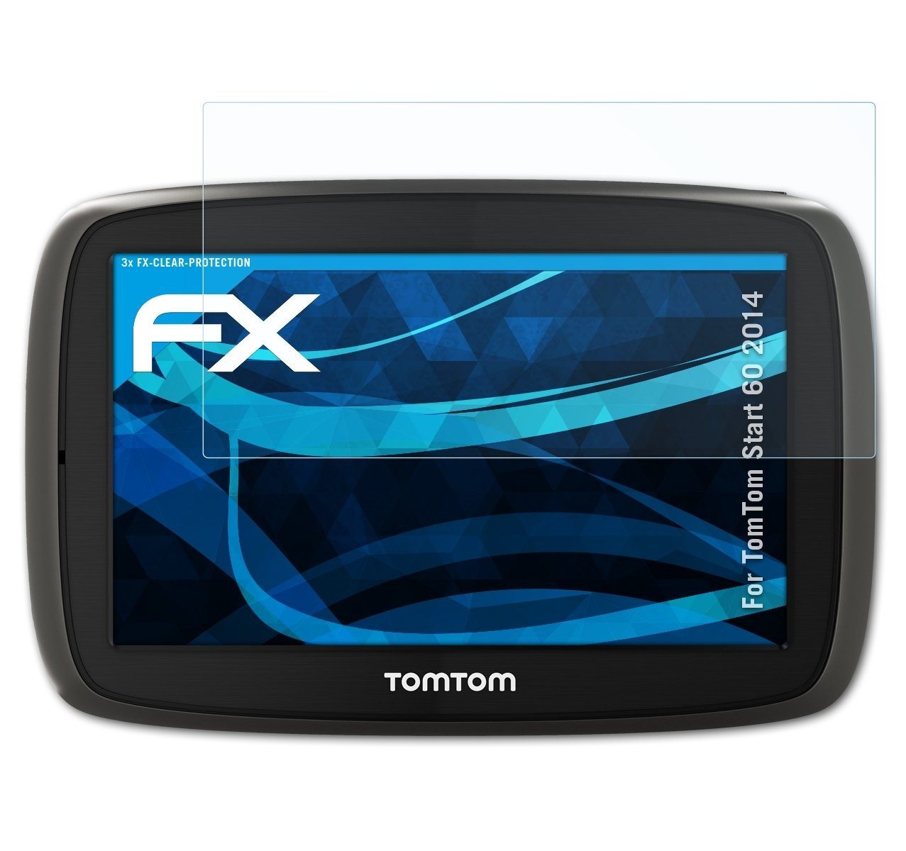 atFoliX Schutzfolie Displayschutz für TomTom Start 60 2014, (3 Folien), Ultraklar und hartbeschichtet von atFoliX