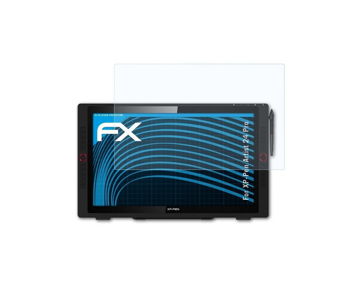 atFoliX Schutzfolie Displayschutz für XP-PEN Artist 24 Pro, (2 Folien), Ultraklar und hartbeschichtet von atFoliX