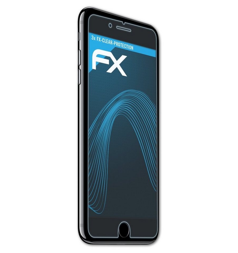 atFoliX Schutzfolie Displayschutz für iPhone 8 Plus / 7 Plus Front, (3 Folien), Ultraklar und hartbeschichtet von atFoliX