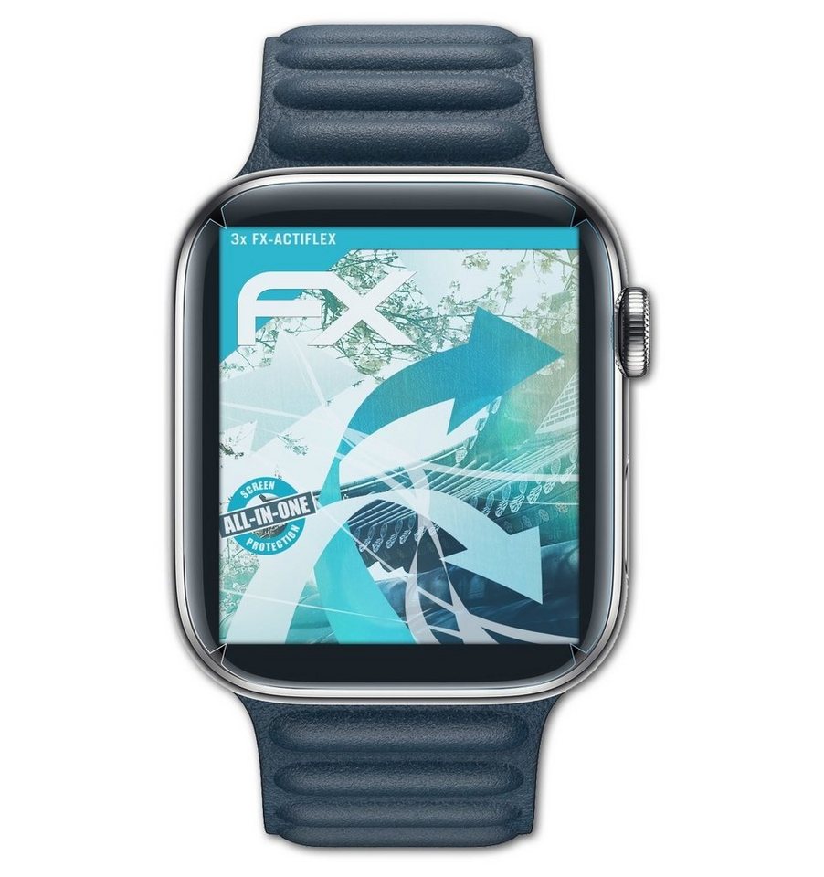 atFoliX Schutzfolie Displayschutzfolie für Apple Watch 44 mm Series 6, (3 Folien), Ultraklar und flexibel von atFoliX