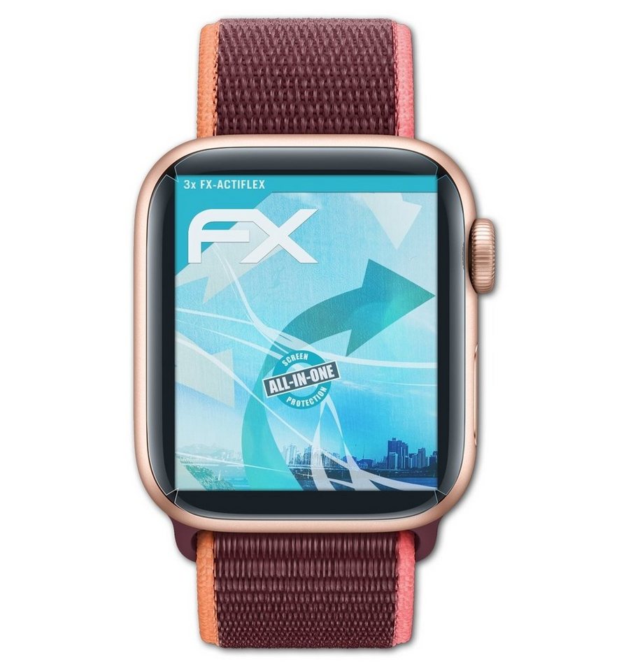 atFoliX Schutzfolie Displayschutzfolie für Apple Watch SE 40mm, (3 Folien), Ultraklar und flexibel von atFoliX