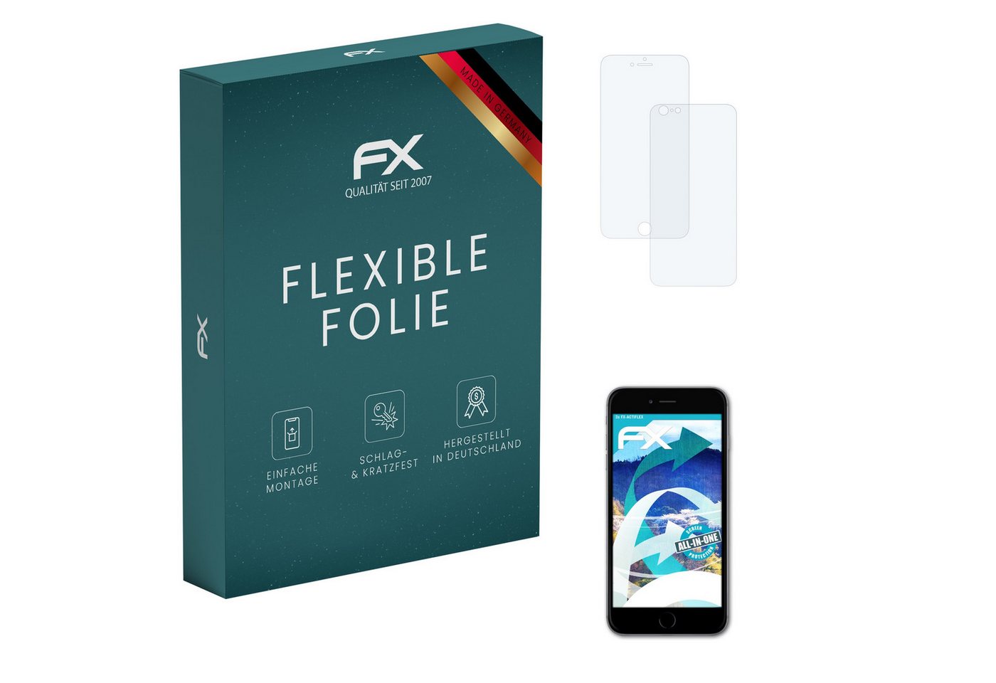 atFoliX Schutzfolie Displayschutzfolie für Apple iPhone 6 Plus, (3er Set), Ultraklar und flexibel von atFoliX