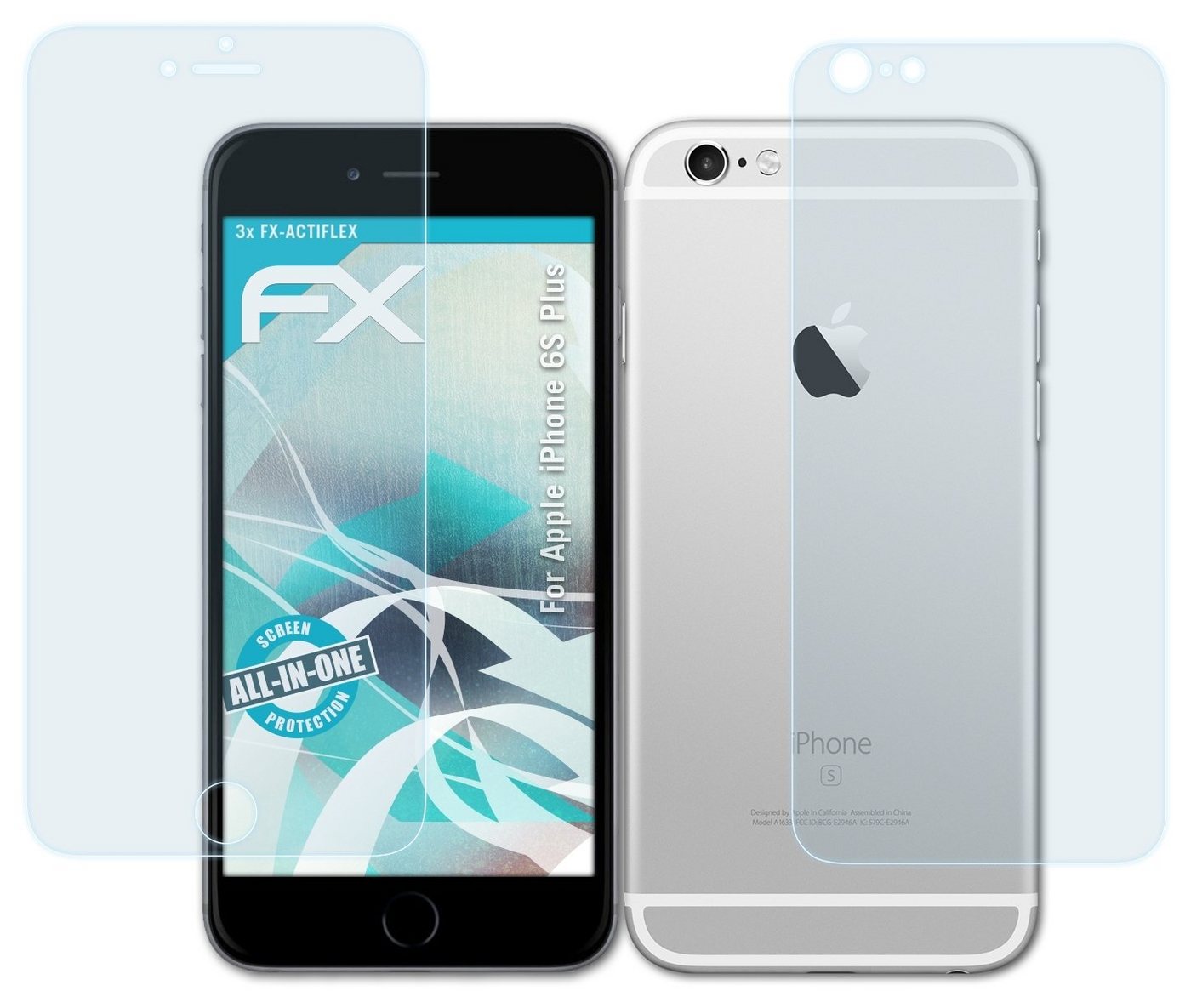 atFoliX Schutzfolie Displayschutzfolie für Apple iPhone 6S Plus, (3er Set), Ultraklar und flexibel von atFoliX