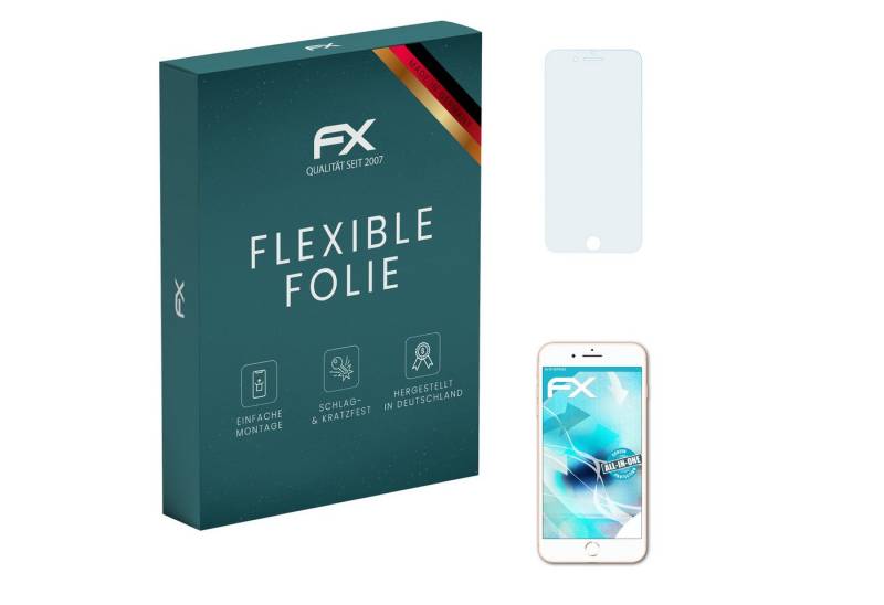 atFoliX Schutzfolie Displayschutzfolie für Apple iPhone 8 Plus Casefit, (3 Folien), Ultraklar und flexibel von atFoliX