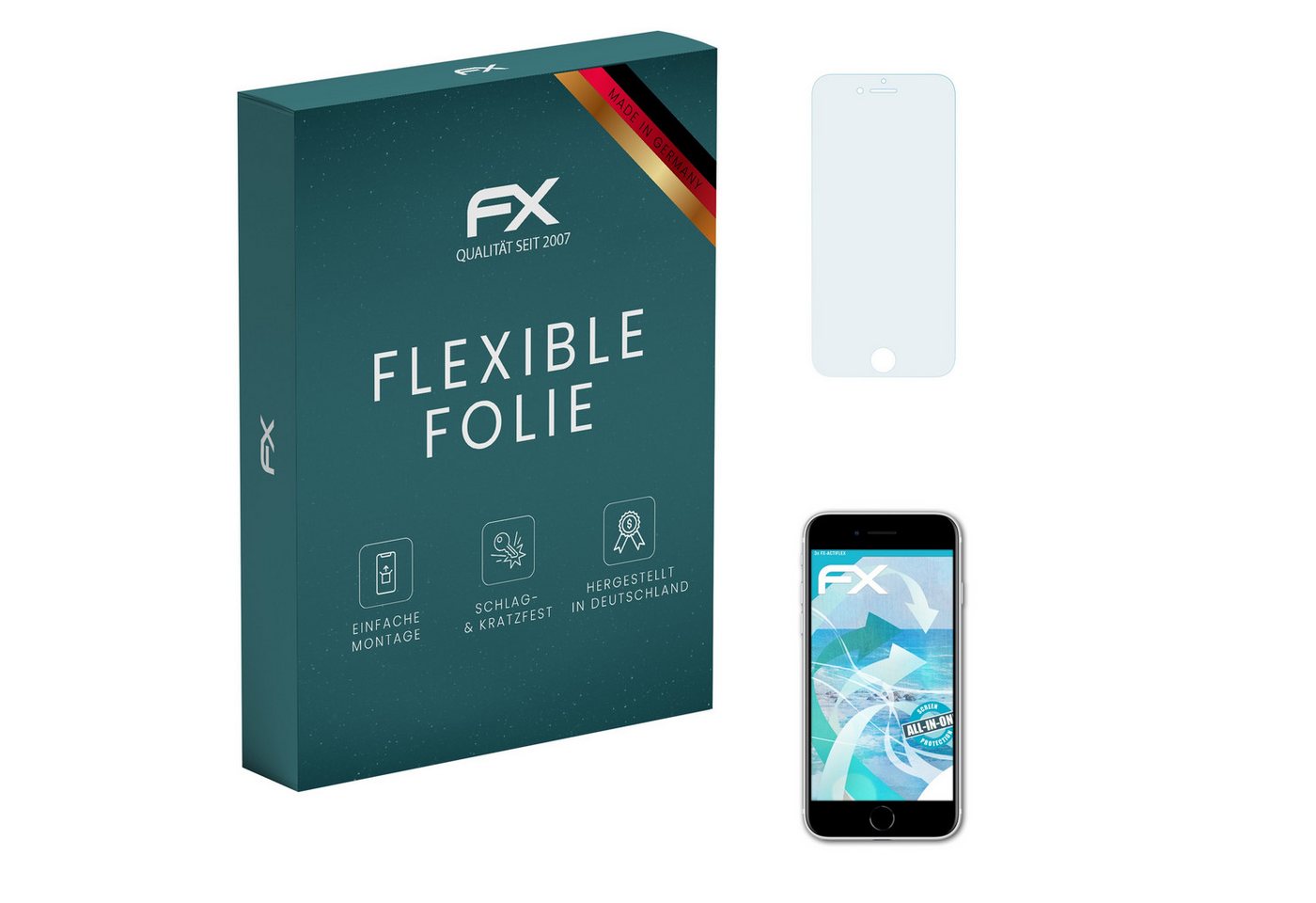 atFoliX Schutzfolie Displayschutzfolie für Apple iPhone SE 2020, (3 Folien), Ultraklar und flexibel von atFoliX