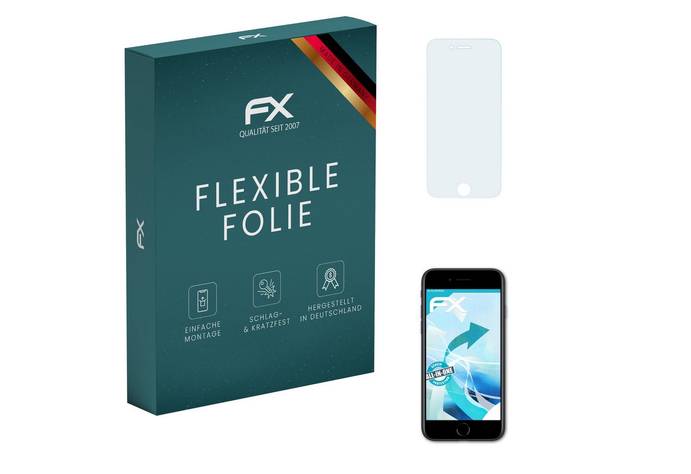 atFoliX Schutzfolie Displayschutzfolie für Apple iPhone SE 2022, (3 Folien), Ultraklar und flexibel von atFoliX