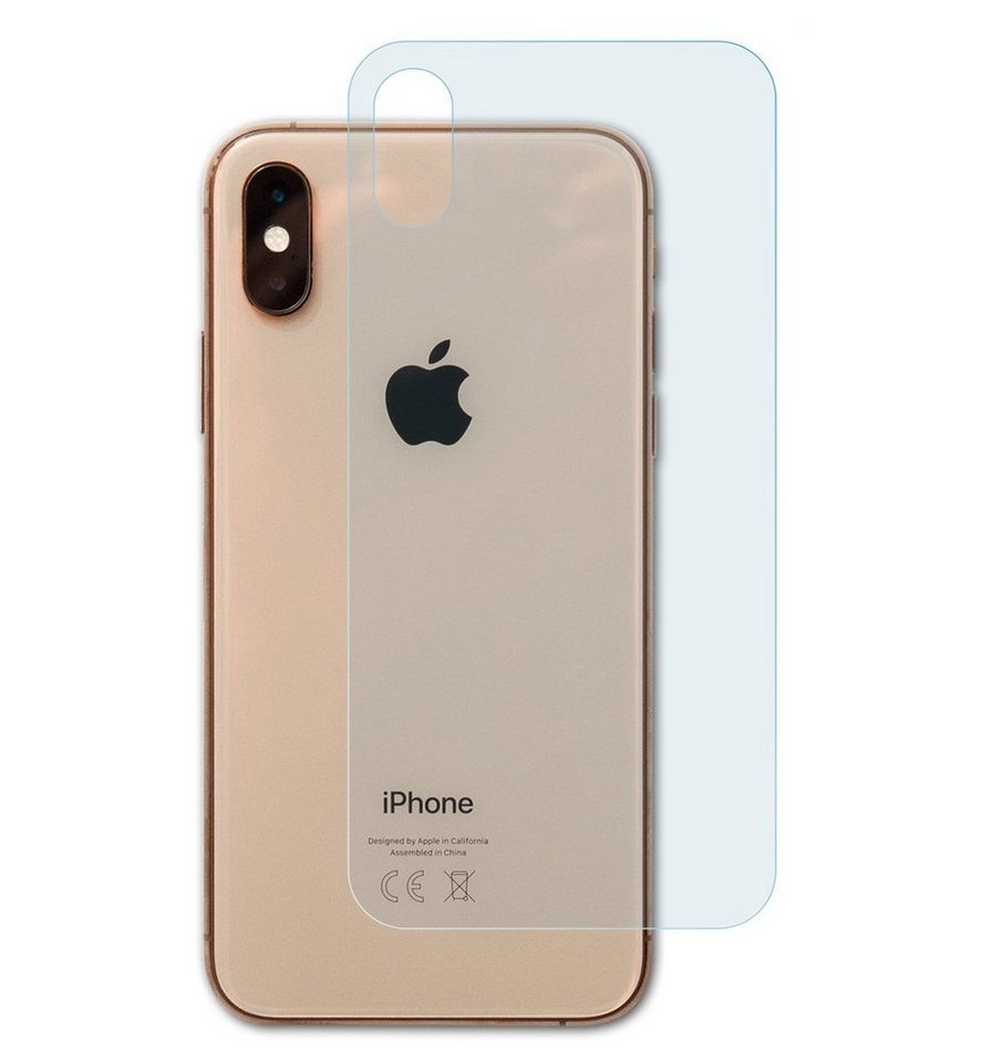 atFoliX Schutzfolie Displayschutzfolie für Apple iPhone XS Back cover, (3 Folien), Ultraklar und flexibel von atFoliX