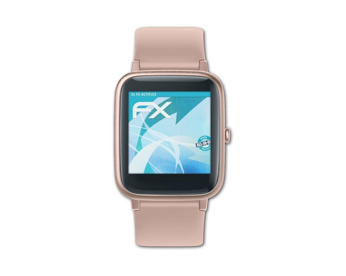 atFoliX Schutzfolie Displayschutzfolie für Cubot Smartwatch, (3 Folien), Ultraklar und flexibel von atFoliX