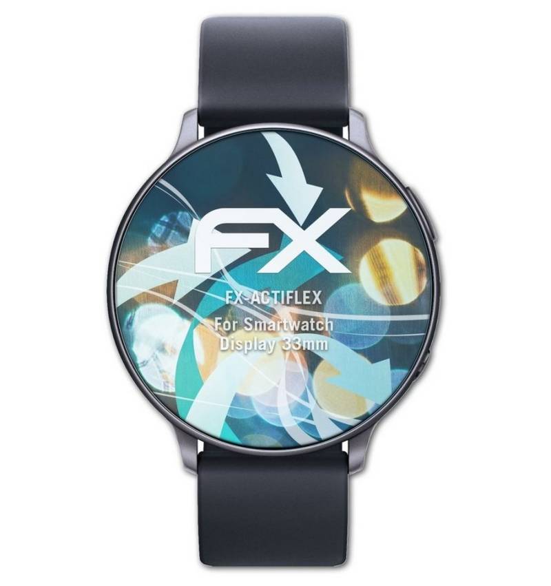 atFoliX Schutzfolie Displayschutzfolie für Smartwatch Display 33mm, (3 Folien), Ultraklar und flexibel von atFoliX