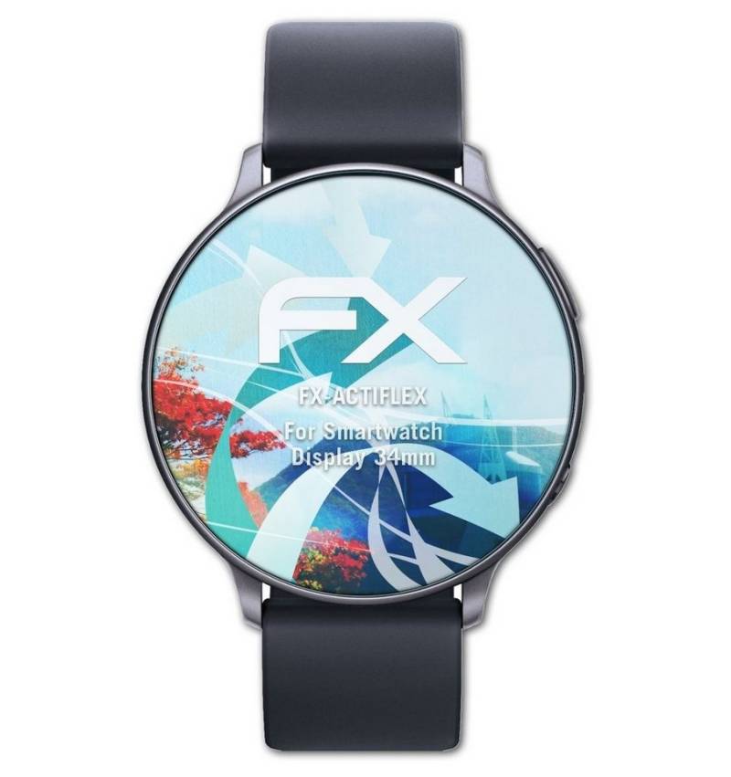atFoliX Schutzfolie Displayschutzfolie für Smartwatch Display 34mm, (3 Folien), Ultraklar und flexibel von atFoliX