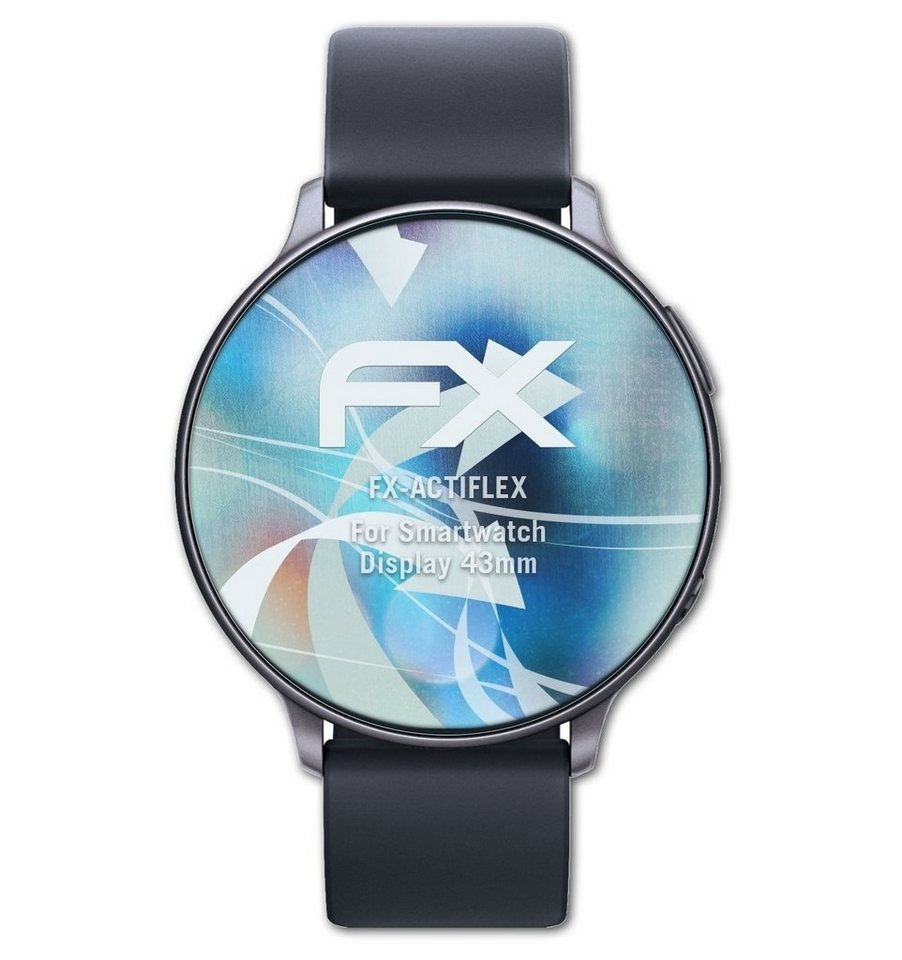 atFoliX Schutzfolie Displayschutzfolie für Smartwatch Display 43mm, (3 Folien), Ultraklar und flexibel von atFoliX
