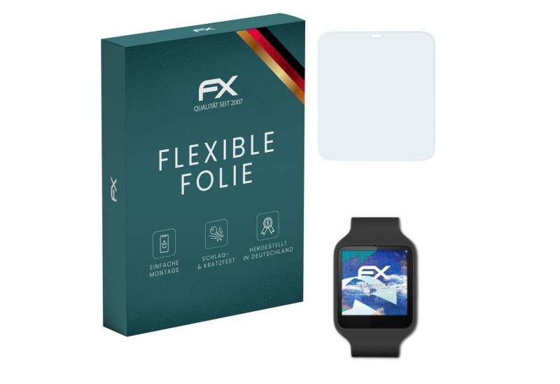 atFoliX Schutzfolie Displayschutzfolie für Sony SmartWatch 3, (3 Folien), Ultraklar und flexibel von atFoliX