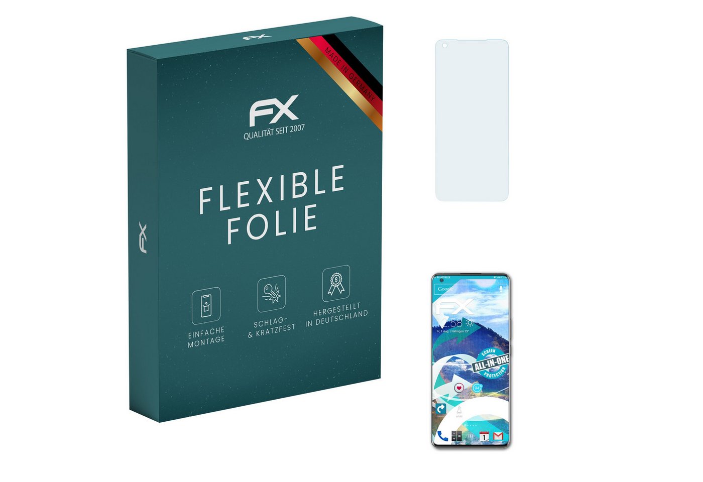 atFoliX Schutzfolie Displayschutzfolie für Vivo X50 Pro, (3 Folien), Ultraklar und flexibel von atFoliX
