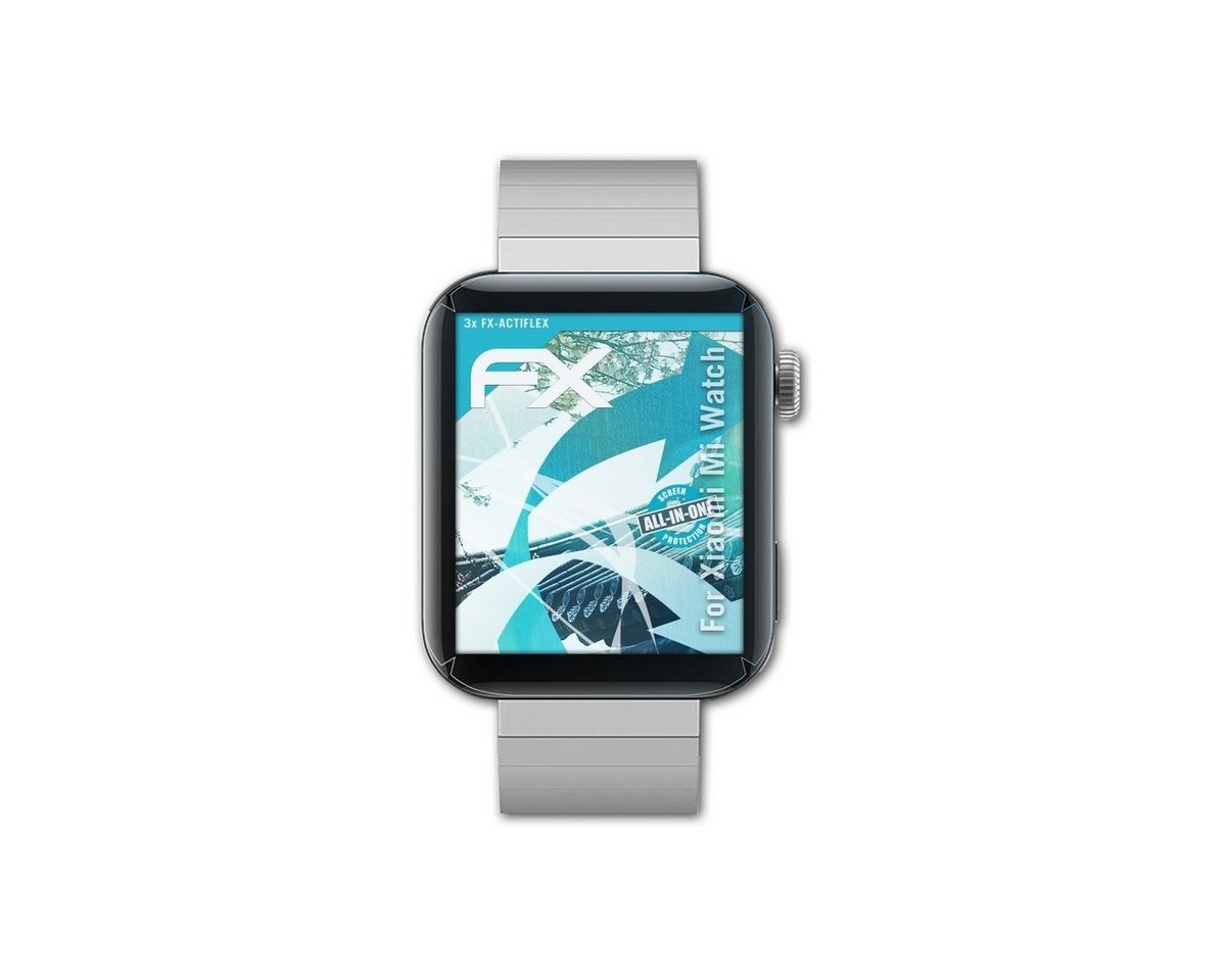 atFoliX Schutzfolie Displayschutzfolie für Xiaomi Mi Watch, (3 Folien), Ultraklar und flexibel von atFoliX