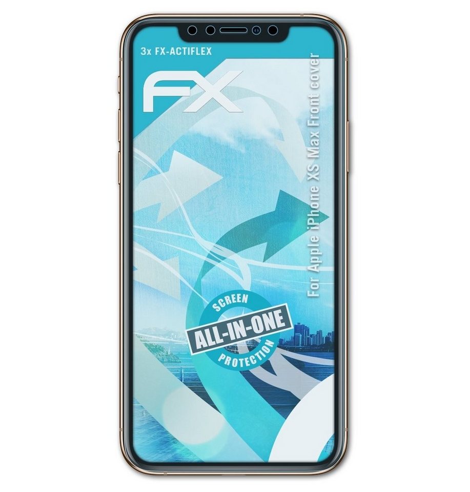 atFoliX Schutzfolie Displayschutzfolie für iPhone XS Max Front cover, (3 Folien), Ultraklar und flexibel von atFoliX