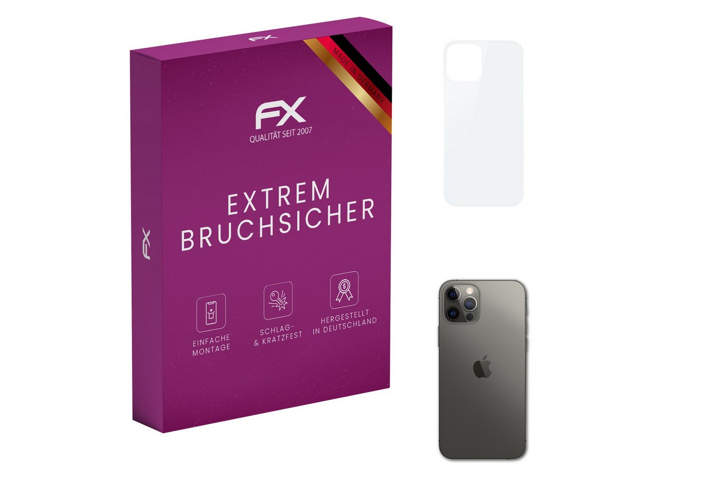 atFoliX Schutzfolie Panzerglasfolie für Apple iPhone 12 Pro Backcover, Ultradünn und superhart von atFoliX