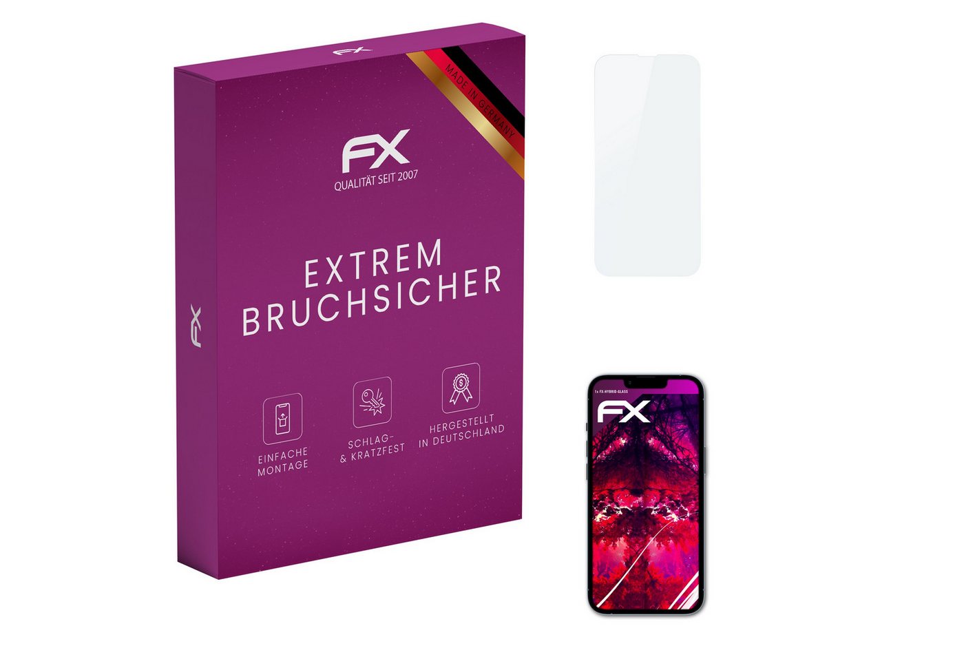 atFoliX Schutzfolie Panzerglasfolie für Apple iPhone 13 Pro, Ultradünn und superhart von atFoliX