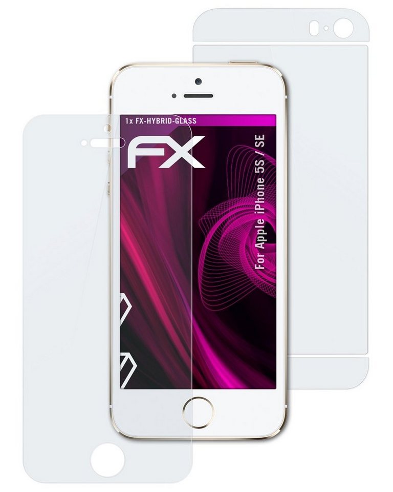 atFoliX Schutzfolie Panzerglasfolie für Apple iPhone 5S / SE, Ultradünn und superhart von atFoliX