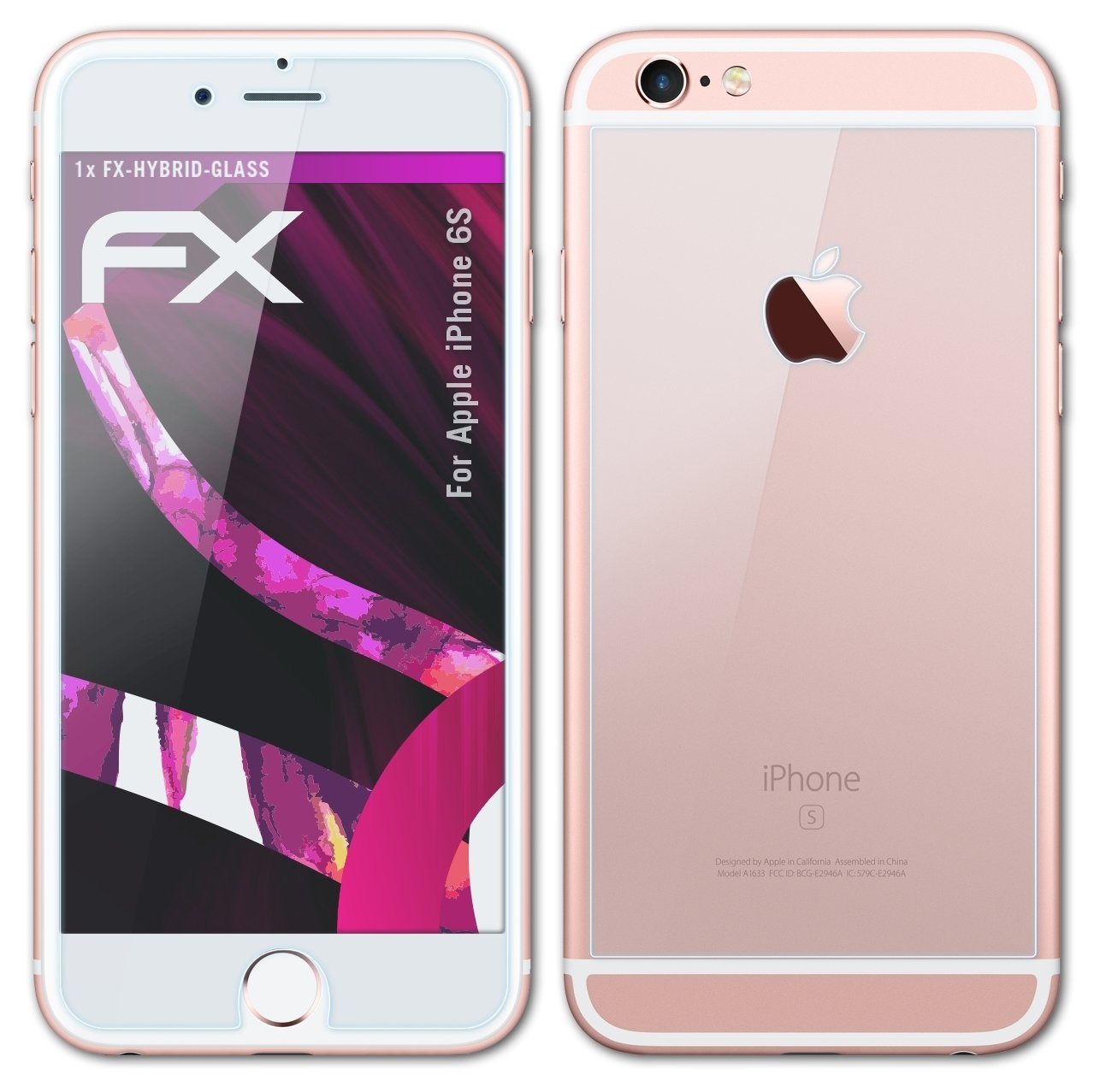 atFoliX Schutzfolie Panzerglasfolie für Apple iPhone 6S, Ultradünn und superhart von atFoliX
