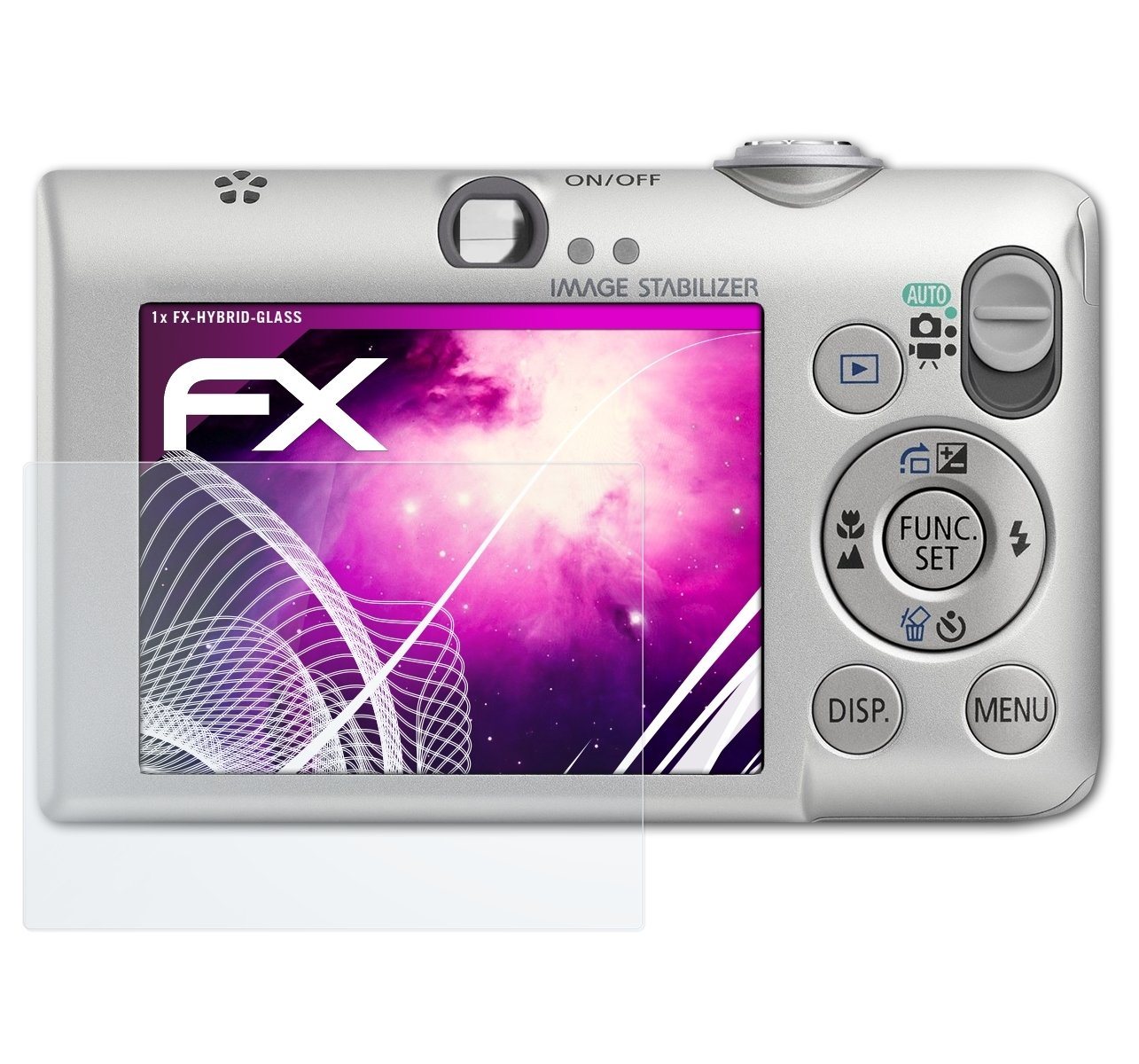 atFoliX Schutzfolie Panzerglasfolie für Canon Digital IXUS 95 IS, Ultradünn und superhart von atFoliX