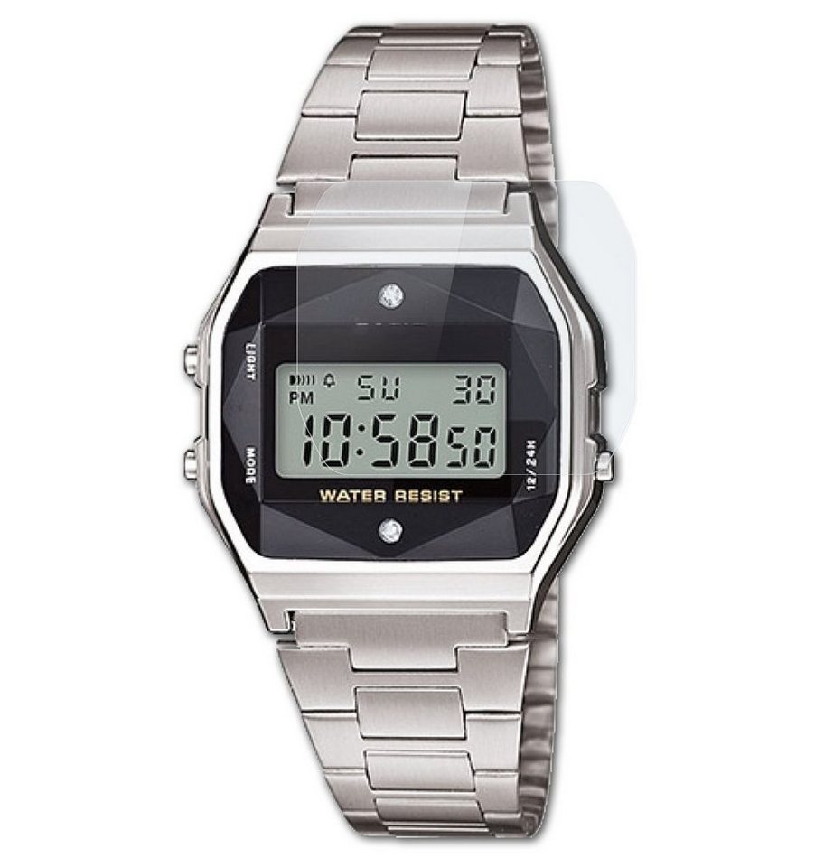 atFoliX Schutzfolie Panzerglasfolie für Casio A158WEAD-1EF, Ultradünn und superhart von atFoliX