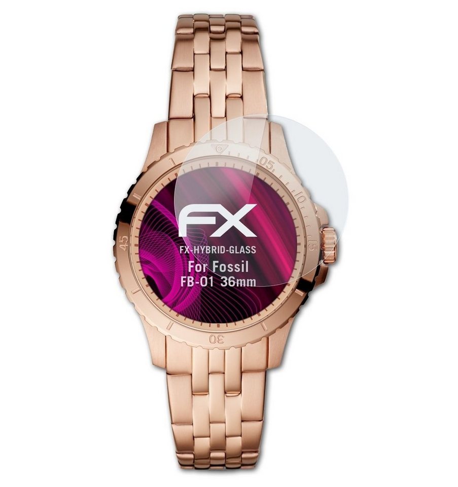 atFoliX Schutzfolie Panzerglasfolie für Fossil FB-01 36mm, Ultradünn und superhart von atFoliX