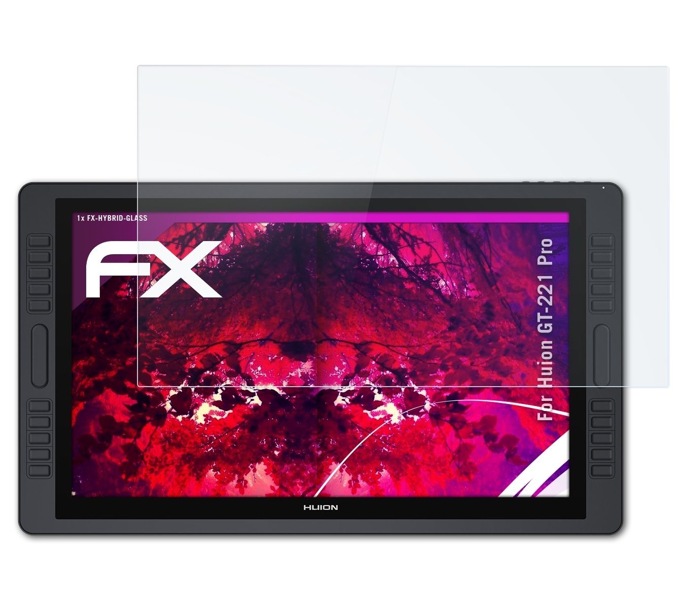 atFoliX Schutzfolie Panzerglasfolie für Huion GT-221 Pro, Ultradünn und superhart von atFoliX