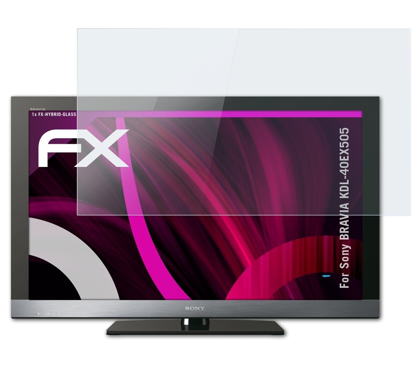 atFoliX Schutzfolie Panzerglasfolie für Sony BRAVIA KDL-40EX505, Ultradünn und superhart von atFoliX