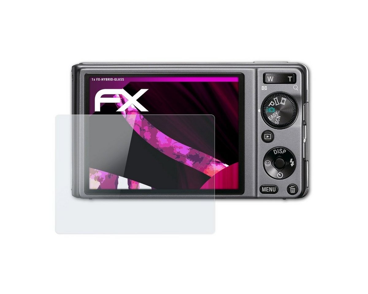 atFoliX Schutzfolie Panzerglasfolie für Sony DSC-W370, Ultradünn und superhart von atFoliX