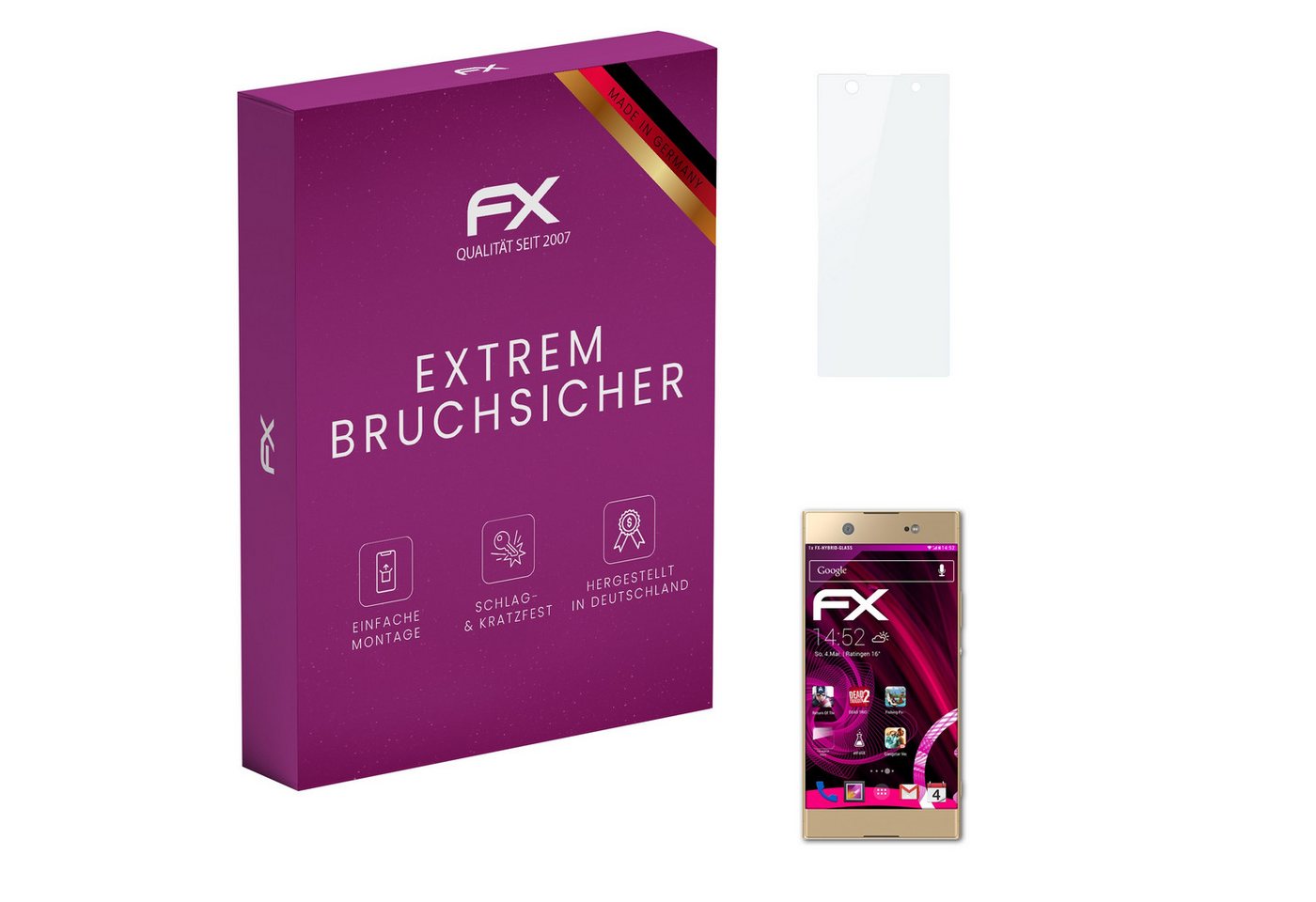 atFoliX Schutzfolie Panzerglasfolie für Sony Xperia XA1 Ultra, Ultradünn und superhart von atFoliX