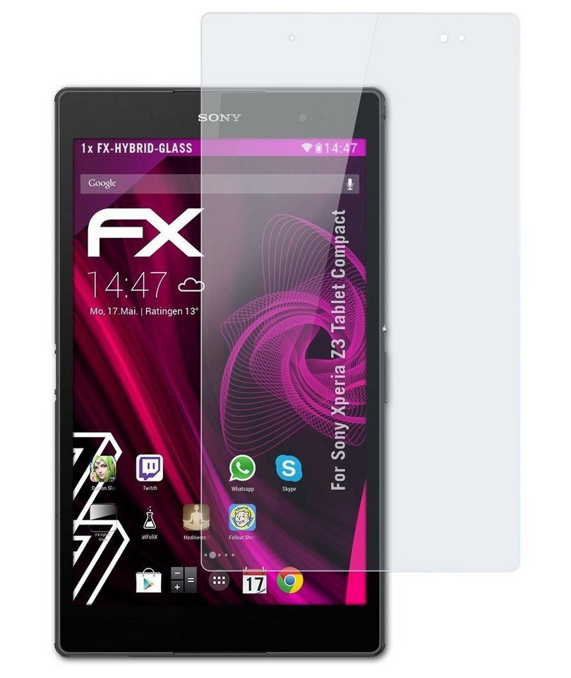 atFoliX Schutzfolie Panzerglasfolie für Sony Xperia Z3 Tablet Compact, Ultradünn und superhart von atFoliX