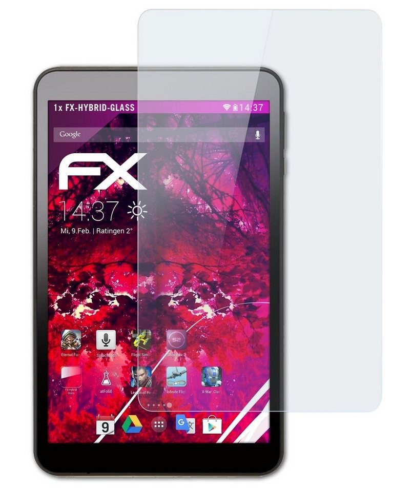 atFoliX Schutzfolie Panzerglasfolie für Zeki Tablet 8 TB892B, Ultradünn und superhart von atFoliX