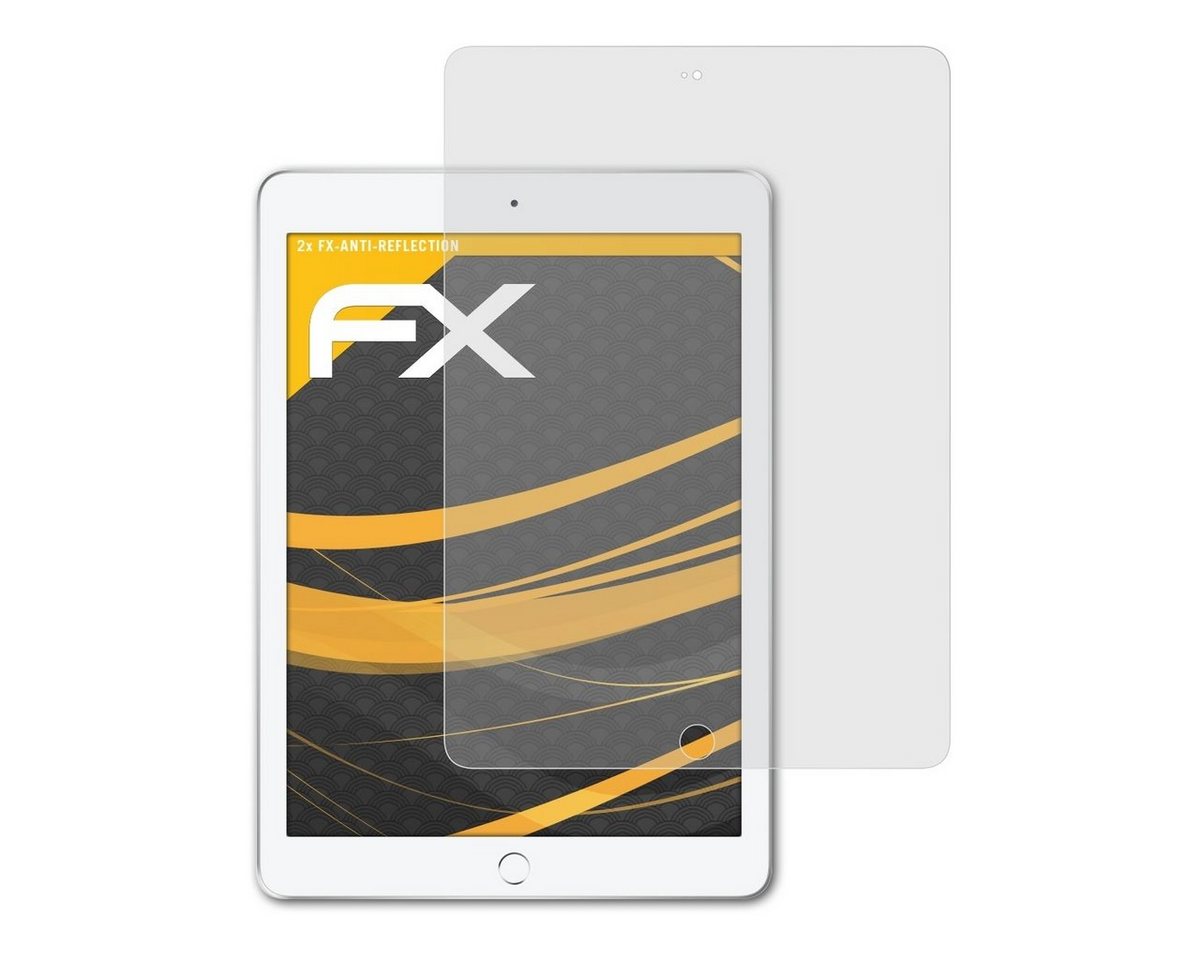atFoliX Schutzfolie für Apple iPad 9,7 2018, (2 Folien), Entspiegelnd und stoßdämpfend von atFoliX