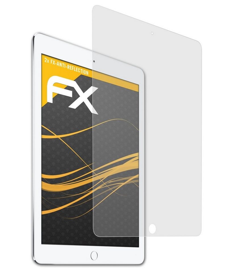 atFoliX Schutzfolie für Apple iPad Air 2, (2 Folien), Entspiegelnd und stoßdämpfend von atFoliX