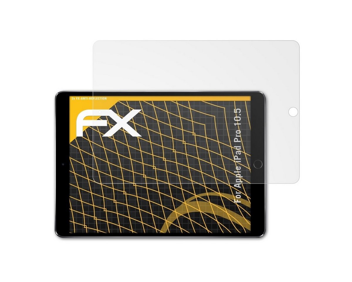 atFoliX Schutzfolie für Apple iPad Pro 10.5, (2 Folien), Entspiegelnd und stoßdämpfend von atFoliX