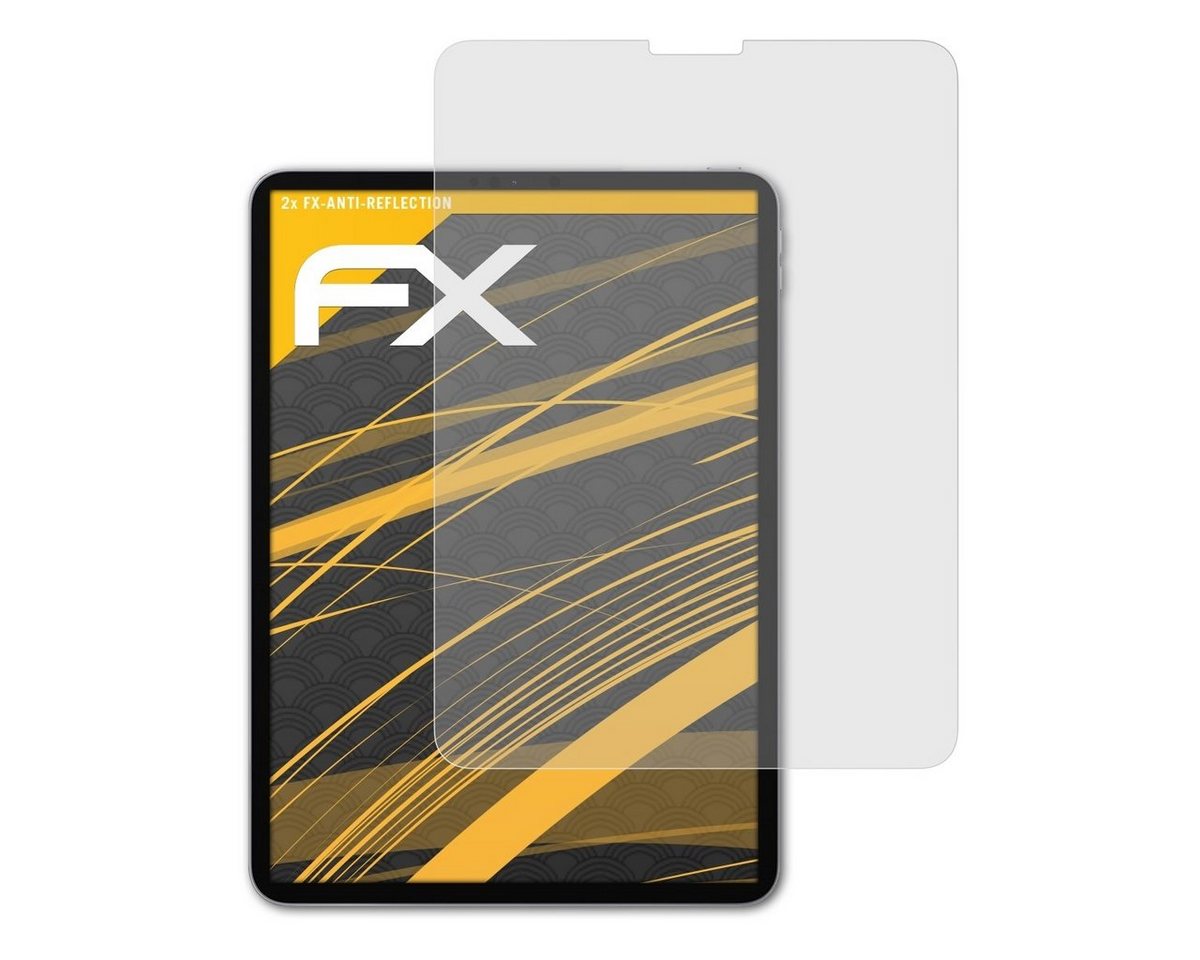 atFoliX Schutzfolie für Apple iPad Pro 11 2020, (2 Folien), Entspiegelnd und stoßdämpfend von atFoliX