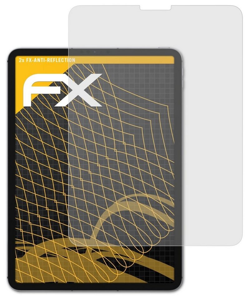 atFoliX Schutzfolie für Apple iPad Pro 11 2021, (2 Folien), Entspiegelnd und stoßdämpfend von atFoliX