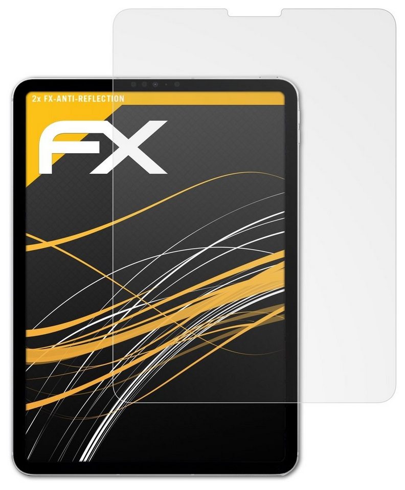 atFoliX Schutzfolie für Apple iPad Pro 11 2022, (2 Folien), Entspiegelnd und stoßdämpfend von atFoliX