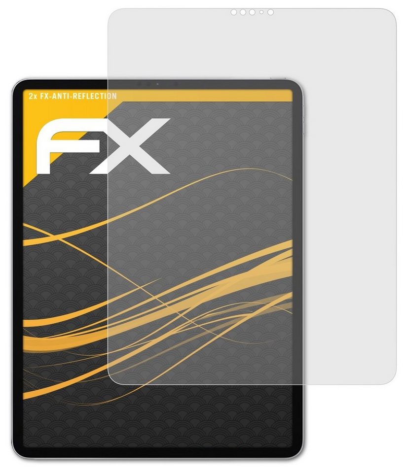 atFoliX Schutzfolie für Apple iPad Pro 12,9 2021, (2 Folien), Entspiegelnd und stoßdämpfend von atFoliX