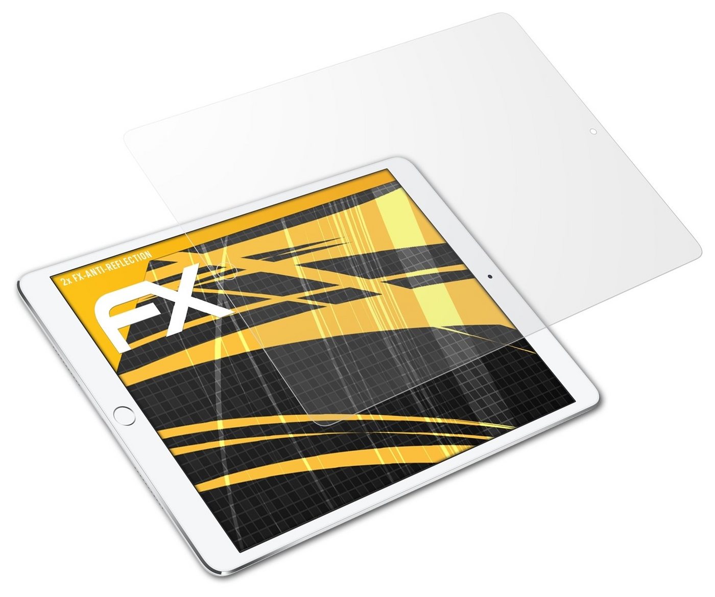 atFoliX Schutzfolie für Apple iPad Pro 12.9 2017, (2 Folien), Entspiegelnd und stoßdämpfend von atFoliX