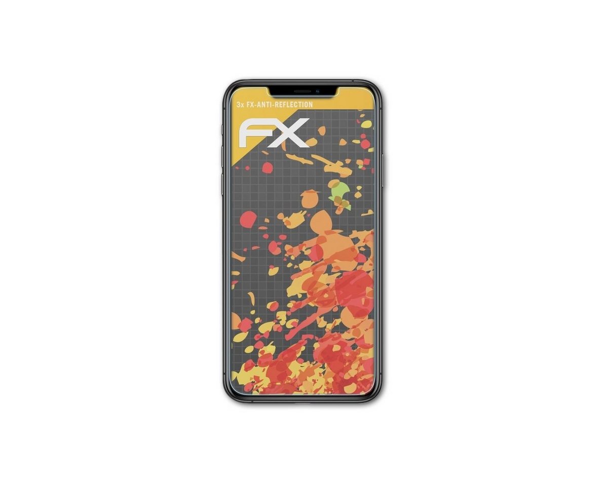atFoliX Schutzfolie für Apple iPhone 11 Pro, (3 Folien), Entspiegelnd und stoßdämpfend von atFoliX