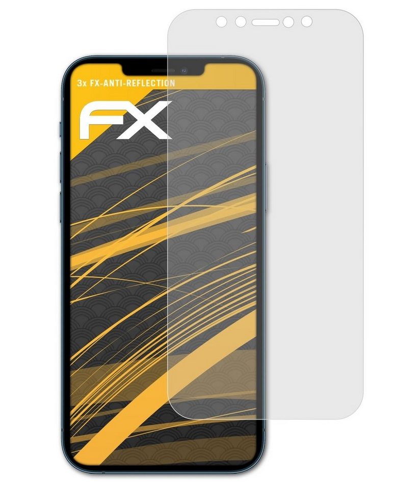 atFoliX Schutzfolie für Apple iPhone 12 mini, (3 Folien), Entspiegelnd und stoßdämpfend von atFoliX