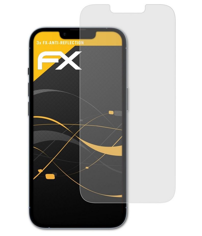 atFoliX Schutzfolie für Apple iPhone 13 Pro, (3 Folien), Entspiegelnd und stoßdämpfend von atFoliX