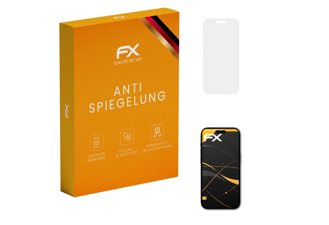 atFoliX Schutzfolie für Apple iPhone 14 Pro, (3 Folien), Entspiegelnd und stoßdämpfend von atFoliX