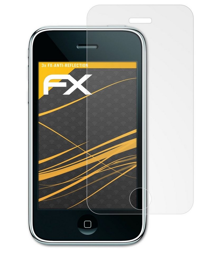 atFoliX Schutzfolie für Apple iPhone 3G, (3 Folien), Entspiegelnd und stoßdämpfend von atFoliX
