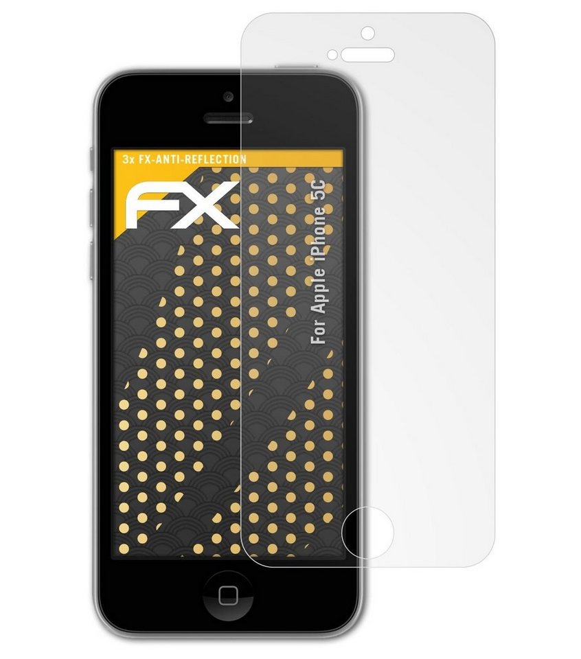 atFoliX Schutzfolie für Apple iPhone 5C, (3 Folien), Entspiegelnd und stoßdämpfend von atFoliX